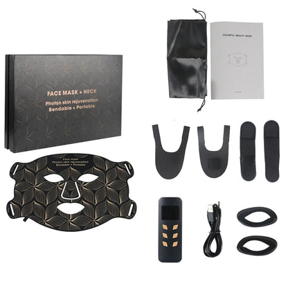 8 Colors Facial LED Mask with Neck Red Light Near Infrared Therapy Beauty Mask Anti Aging Skin Rejuvenation Lifting Whitening